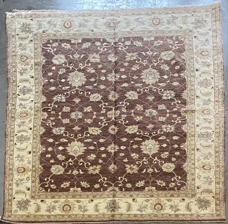 Hand Knotted One Of The Kind Peshawar And Khotan Rug 11'7" x 8'11" Pes_Kho_247: ABC Rugs Kilims Collection Pakistani Peshawar Traditional Hand-Knotted Rug Made With Natural Wool And Cotton 11'7'' X 8'11'' (Abcr01833) (Red, Cream) Hand knotted and meticulously crafted by Pakistan 