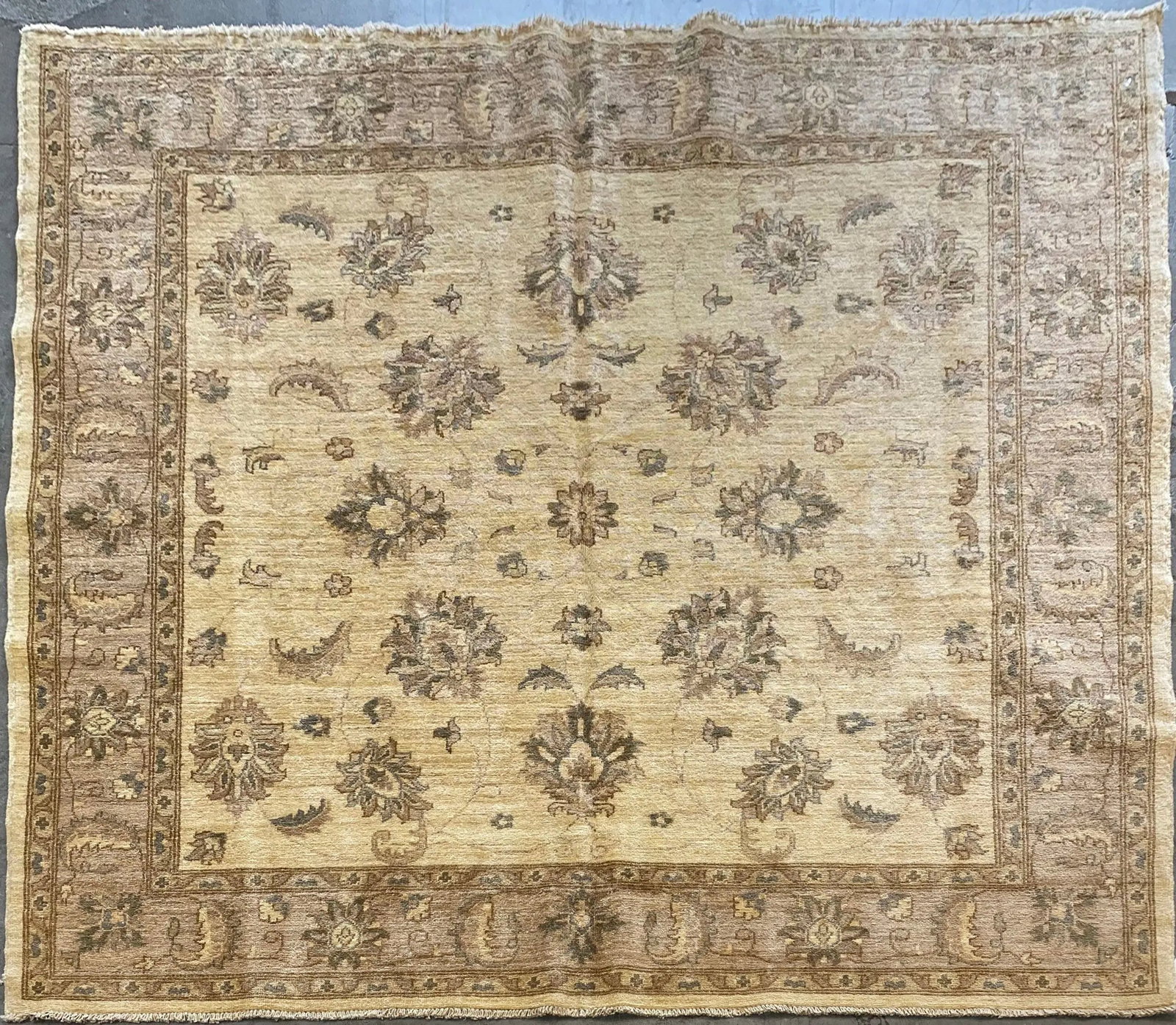 Hand Knotted One Of The Kind Peshawar And Khotan Rug 6'7" x 6'8" Pes_Kho_250 (1 of 1)