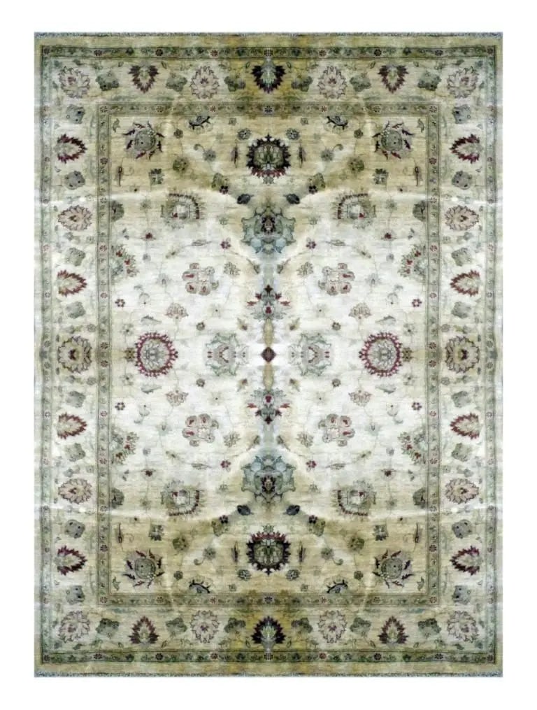 Hand Knotted One Of The Kind Peshawar And Khotan Rug 7'8" x 5'11" Pes_Kho_257: ABC Rugs Kilims Collection Pakistani Oushak Hand-Knotted Rug Made With Natural Wool & Cotton 7'8 X 5'11 (Abc 0) (Beige) Hand knotted and meticulously crafted by Pakistan artisans, this stunning Pa