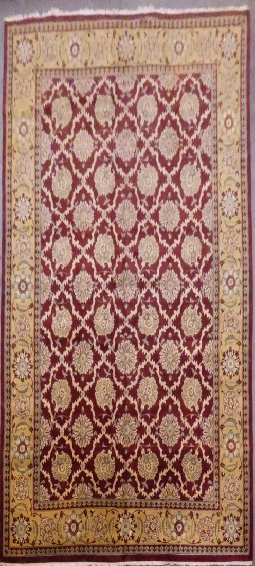 Hand Knotted One Of The Kind Peshawar And Khotan Rug 9'9" x 15'0" Pes_Kho_261: ABC Rugs Kilims Collection Pakistani Hand-Knotted Rug Made With Natural Wool & Cotton 9'9 X 15'0 (Abc134423) (Red, Cream) Hand knotted and meticulously crafted by Pakistan artisans, this stunning 