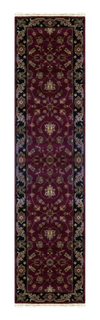 One Of The Kind Indian Hand-Knotted Rug 9'11" X 2'7": ABC Rugs Kilims Collection Indian Traditional Hand-Knotted Rug Made With Natural Wool & Cotton 9'11 X 2'7 (Abc814) (Red, Black) Hand knotted and meticulously crafted by Indian artisans, this stunn