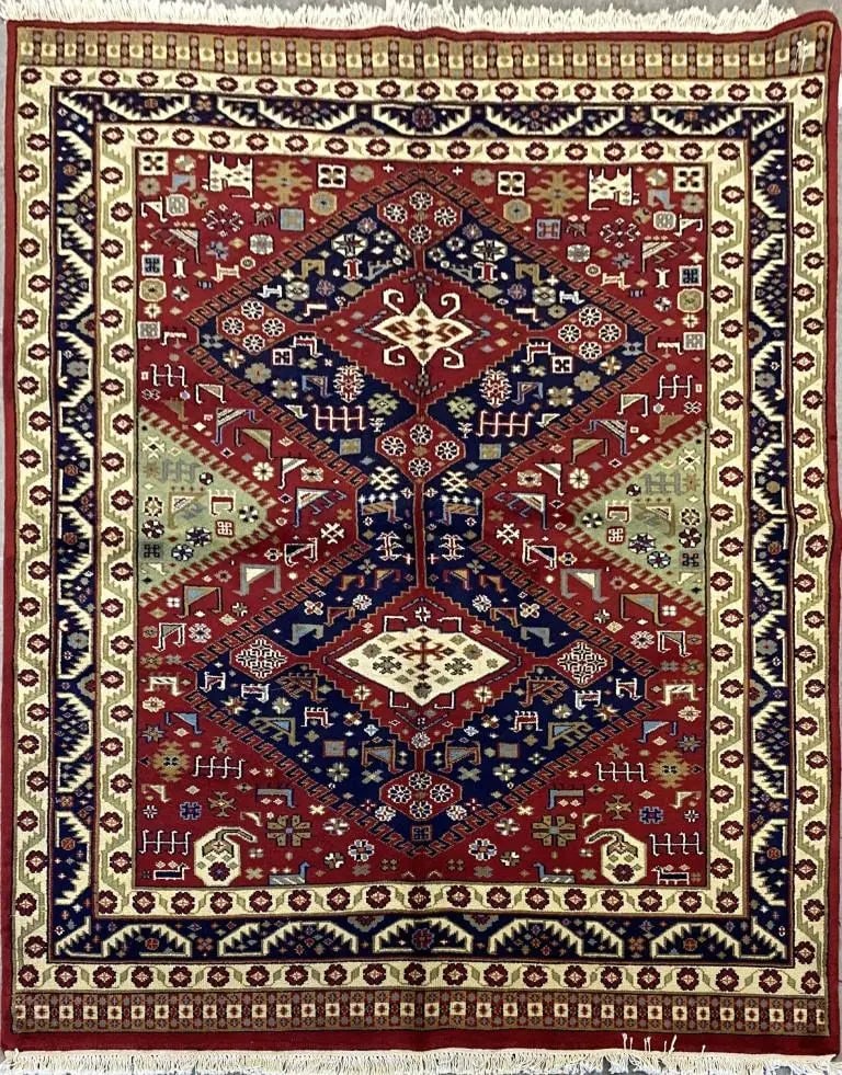 One Of The Kind Indian Hand-Knotted Rug 7'11'' X 5'1" (1 of 1)