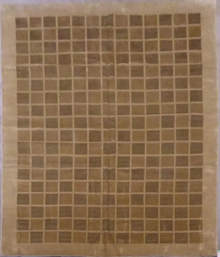 One Of The Kind Indian Modern Design Rug 8'6" X 11'6": ABC Rugs Kilims Collection Indian Traditional Style Hand-Knotted Natural Wool And Cotton Rug From Agra 8'6'' X 11'6 (Abcr01133) (Gr17958) (Brown) Hand knotted and meticulously crafted by Indian artisa