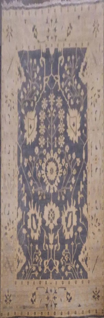One Of The Kind Indian Hand-Knotted Rug 13'3" X 10'0'': ABC Rugs Kilims Collection Indian Oushak Hand-Knotted Rug Made With Natural Wool 13'3 X 10'0'' (Abc44) (Gray, Gold) Hand knotted and meticulously crafted by Indian artisans, this stunning Indian Hand 