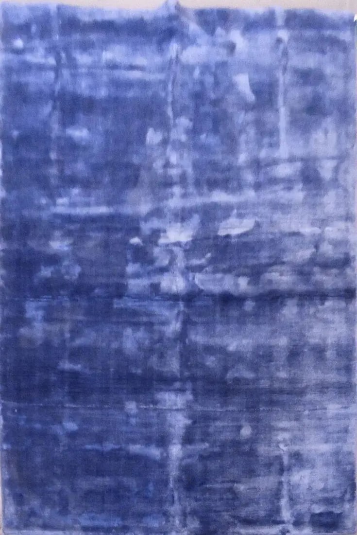 One Of The Kind Indian Modern Design Rug 4' X 6': ABC Rugs Kilims Collection Indian Modern Hand-Knotted Silk Oriental Rug 4' X 6' (Abcr13450) (Gr17520) (Blue) Hand knotted and meticulously crafted by Indian artisans, this stunning Indian Hand Knotted