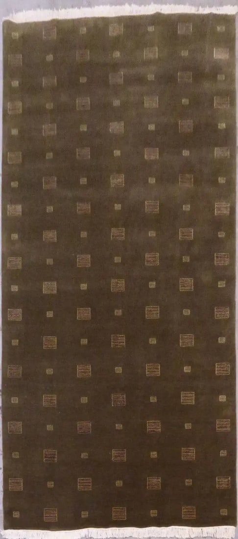 One Of The Kind Indian Modern Design Rug 9'0" X 6'0": ABC Rugs Kilims Collection Indian Modern Hand-Knotted Rug Made With Natural Wool 9'0 X 6'0 (Abc0020054) (Brown) Hand knotted and meticulously crafted by Indian artisans, this stunning Indian Hand Knot