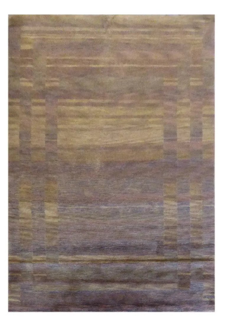 One Of The Kind Indian Modern Design Rug 8' X 5': ABC Rugs Kilims Collection Indian Modern Hand-Knotted Rug Made With Natural Wool & Cotton 8' X 5' (Abc1094) (Gray) Hand knotted and meticulously crafted by Indian artisans, this stunning Indian Ha