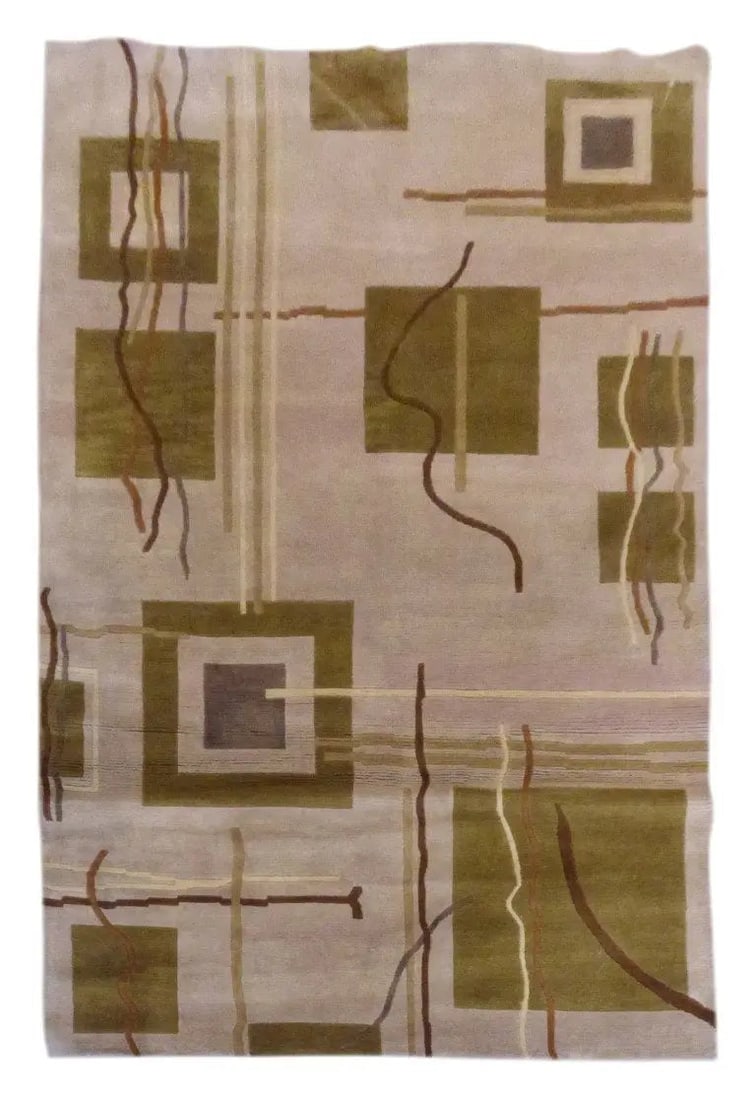 One Of The Kind Indian Modern Design Rug 8'0" X 5'0" (1 of 1)