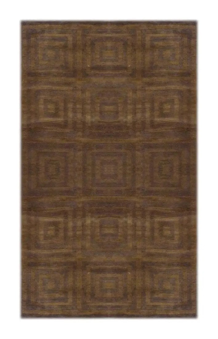 One Of The Kind Indian Modern Design Rug 5'6" X 3'6": ABC Rugs Kilims Collection Indian Modern Hand-Knotted Rug Made With Natural Wool & Cotton 5'6 X 3'6 (Abc1114) (Caramel) Hand knotted and meticulously crafted by Indian artisans, this stunning Indi