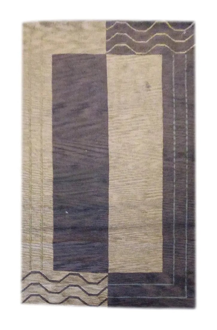One Of The Kind Indian Hand-Knotted Gabbeh Rug 8' X 5': ABC Rugs Kilims Collection Indian Modern Hand-Knotted Rug Made With Natural Wool & Cotton 8' X 5' (Abc1112) (Beige, Brown) Hand knotted and meticulously crafted by Indian artisans, this stunning I