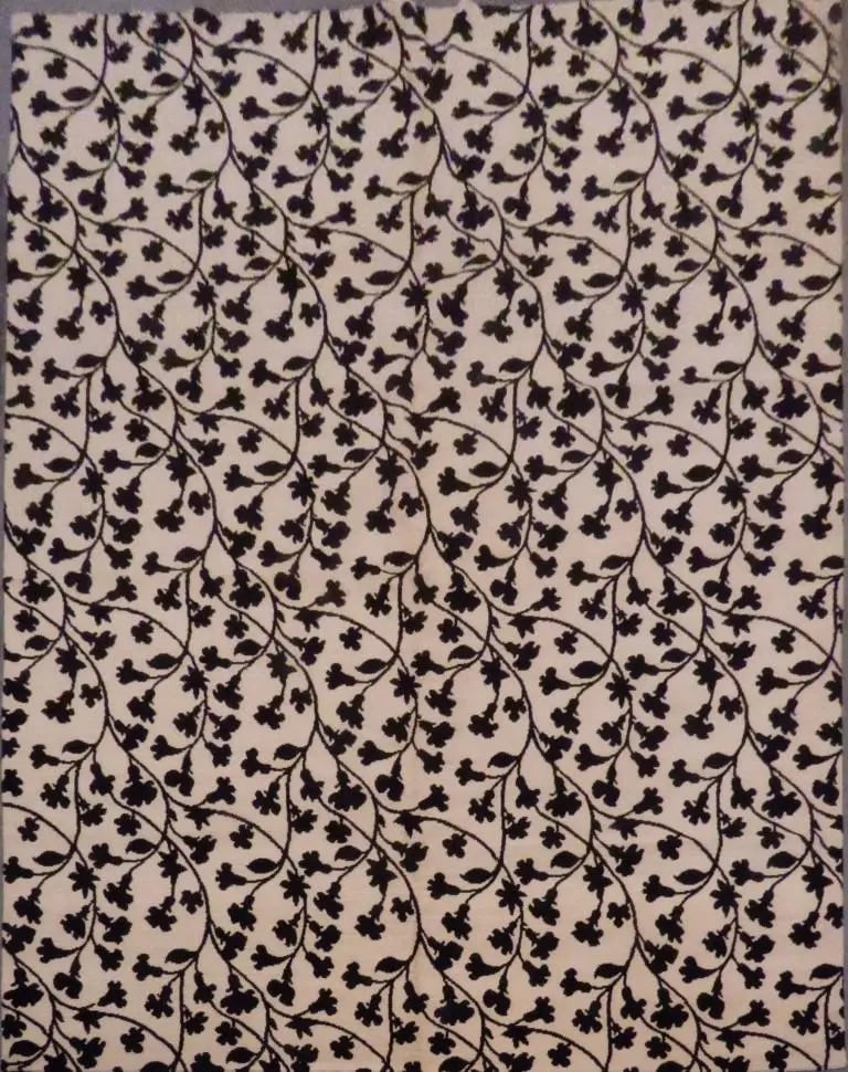 One Of The Kind Indian Modern Design Rug 11'10" X 9'10": ABC Rugs Kilims Collection Indian Modern Hand-Knotted Natural Wool And Cotton Oriental Rug 11'10'' X 9'10 (Abcr015131) (Gr15131) (Cream, Black) Hand knotted and meticulously crafted by Indian artisans