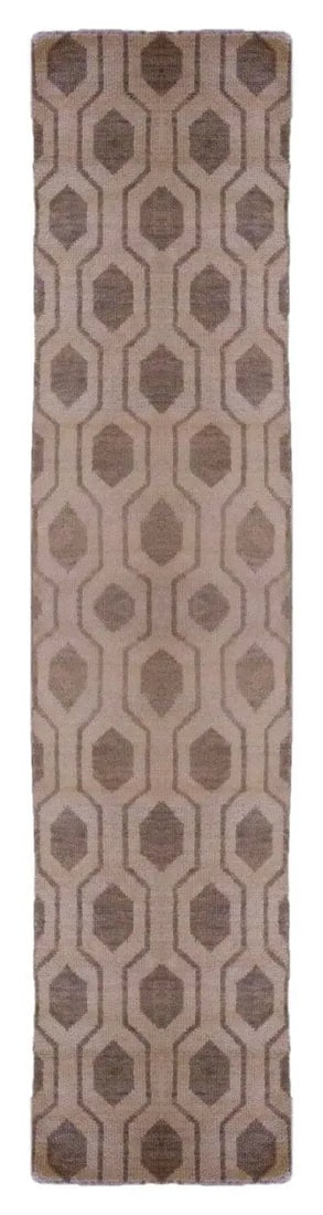 One Of The Kind Indian Modern Design Rug 9'8" X 2'5": ABC Rugs Kilims Collection Indian Mocbra Hand-Knotted Rug Made With Natural Wool & Cotton 9'8 X 2'5 (Abc0) (Beige, Brown) Hand knotted and meticulously crafted by Indian artisans, this stunning In