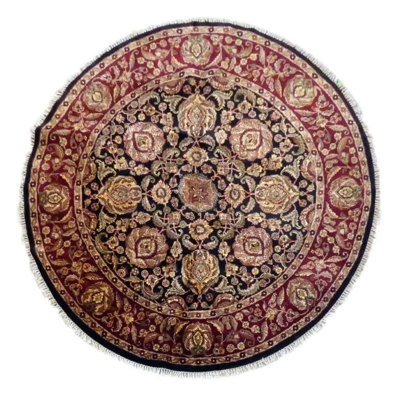 One Of The Kind Indian Hand-Knotted Rug 7'11" X 7'11" (1 of 1)