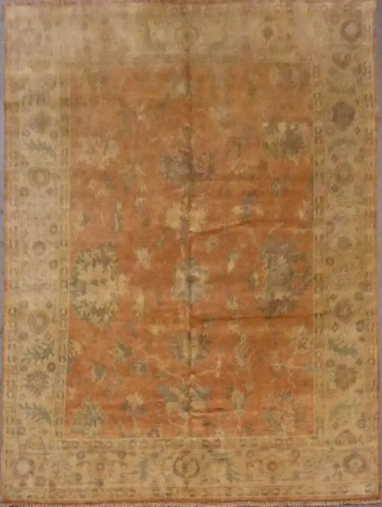 One Of The Kind Indian Hand-Knotted Rug 10'0'' X 7'11": ABC Rugs Kilims Collection Indian Hand-Knotted Natural Wool And Cotton Oriental Rug From Varanasi 10'0'' X 7'11 (Abcr02698) (Gr15947) (Rust, Camel) Hand knotted and meticulously crafted by Indian arti