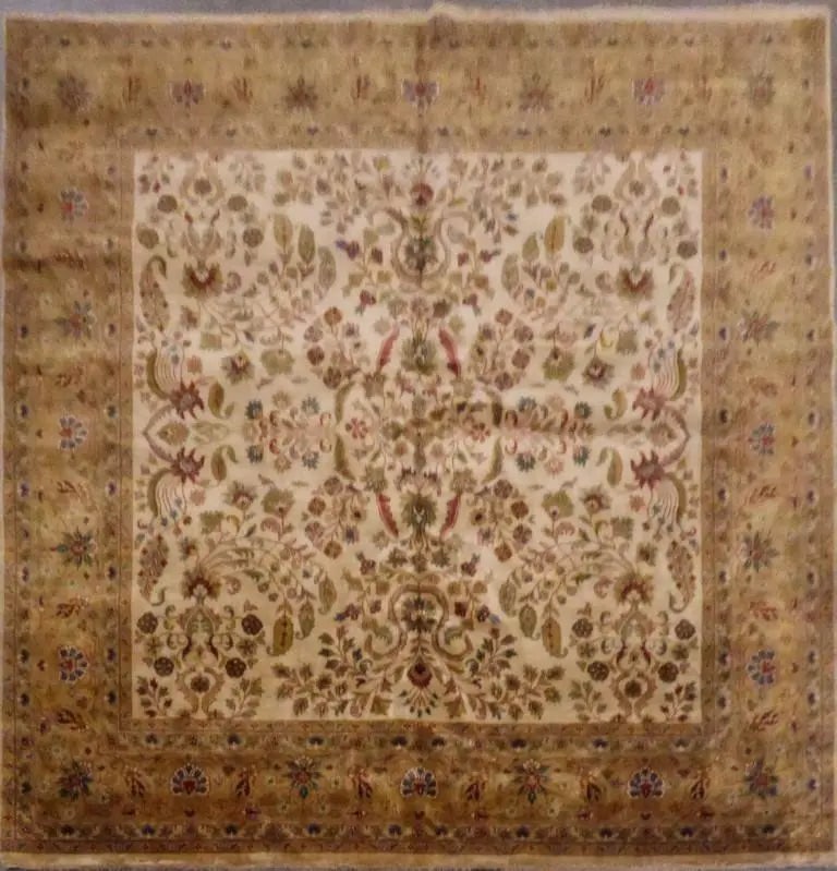 One Of The Kind Indian Hand-Knotted Rug 8'0'' X 8'0" (1 of 1)