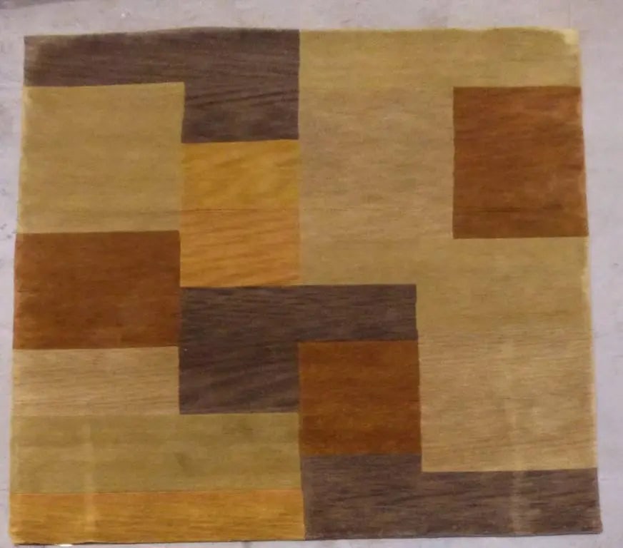 One Of The Kind Indian Modern Design Rug 5'0" X 8'0": ABC Rugs Kilims Collection Indian Hand-Knotted Natural Wool And Cotton Oriental Rug From Agra 5'0'' X 8'0 (Abcr01129) (Gr15173) (Camel, Brown) Hand knotted and meticulously crafted by Indian artisans,
