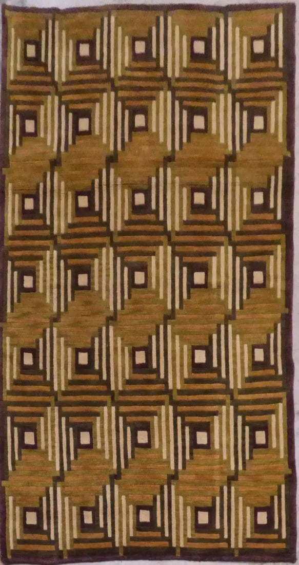 One Of The Kind Indian Modern Design Rug 5'0" X 8'0": ABC Rugs Kilims Collection Indian Hand-Knotted Natural Wool And Cotton Oriental Rug From Agra 5'0'' X 8'0 (Abcr01108) (Gr15270) (Camel, Brown) Hand knotted and meticulously crafted by Indian artisans,