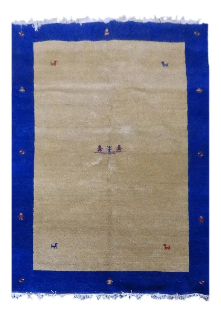 One Of The Kind Indian Hand-Knotted Gabbeh Rug 9'8" X 6'7" (1 of 1)