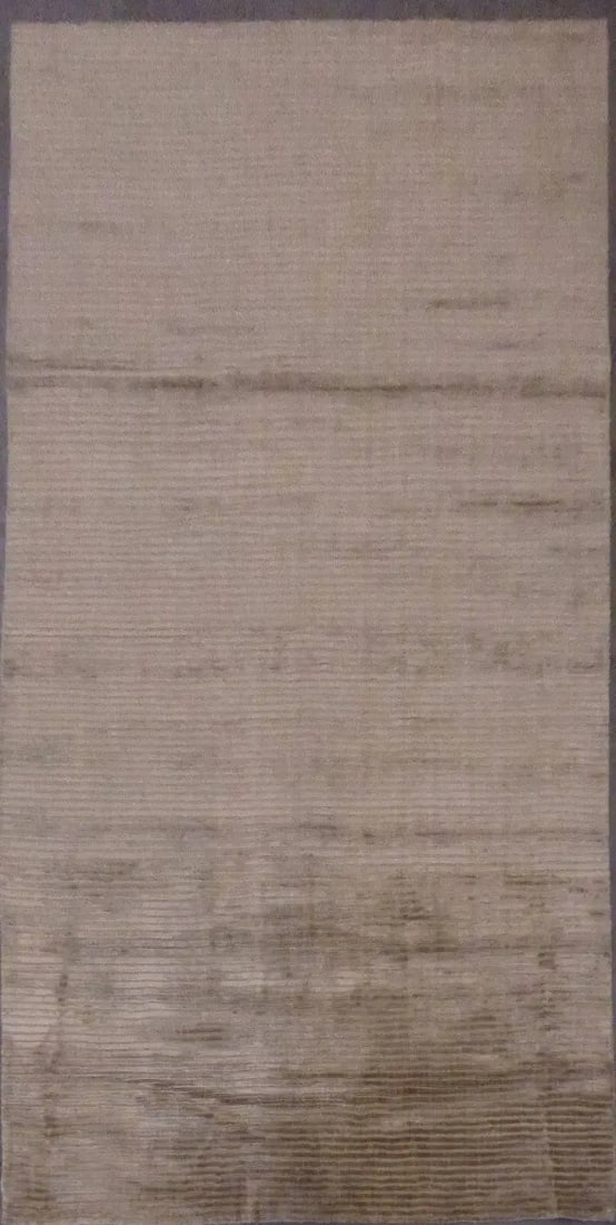 One Of The Kind Indian Modern Design Rug 6' X 9': ABC Rugs Kilims Collection Indian Bhadohi Hand-Knotted Natural Wool And Fauxsilk Oriental Rug 6' X 9' (Abcr1946) (Gr16602) (Camel) Hand knotted and meticulously crafted by Indian artisans, this stunni