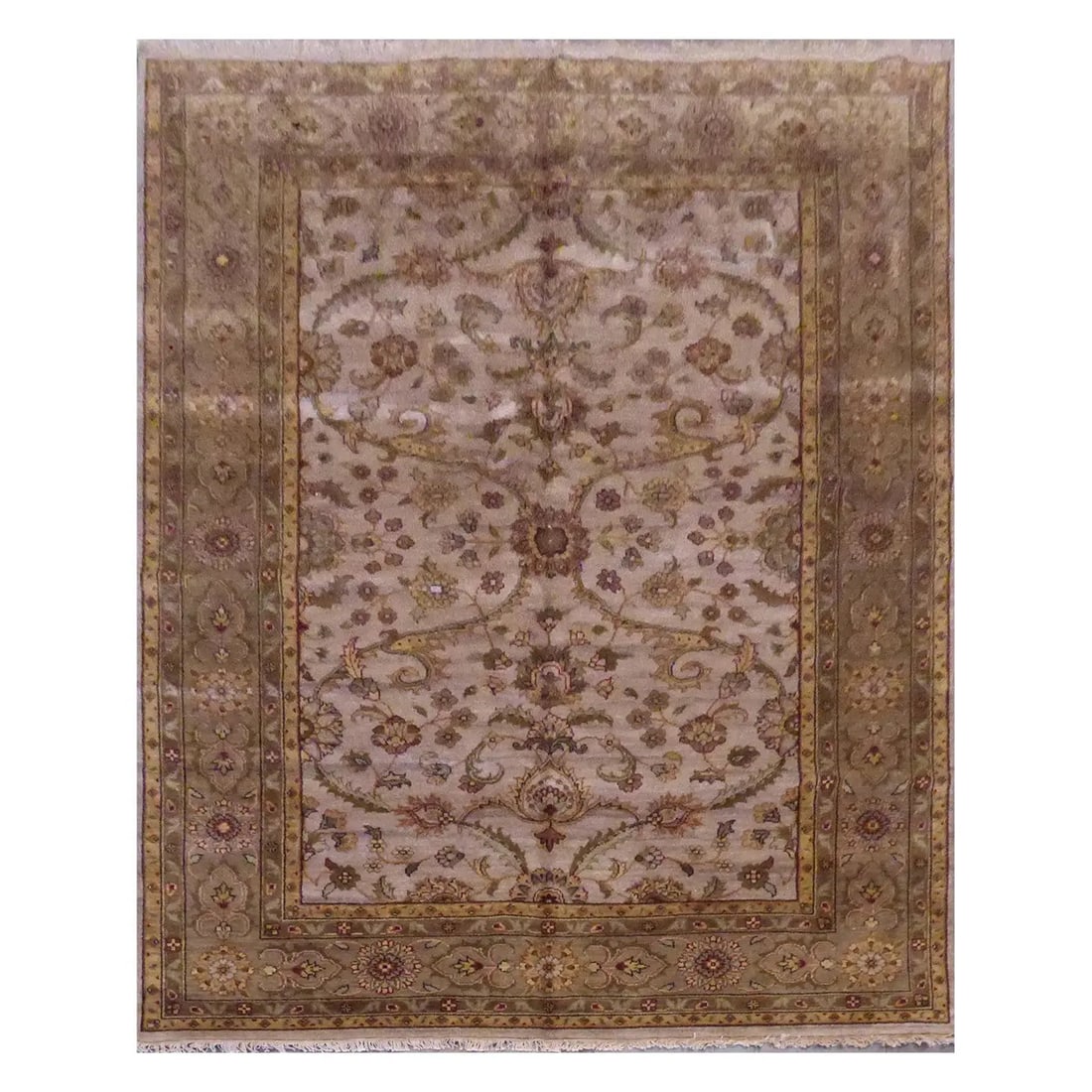 One Of The Kind Indian Hand-Knotted Rug 6'0'' X 9'11": ABC Rugs Kilims Collection Indian Bhadhobi Hand-Knotted Natural Wool And Cotton Oriental Rug 6'0'' X 9'11 (Abcr01689) (Brown) Hand knotted and meticulously crafted by Indian artisans, this stunning In