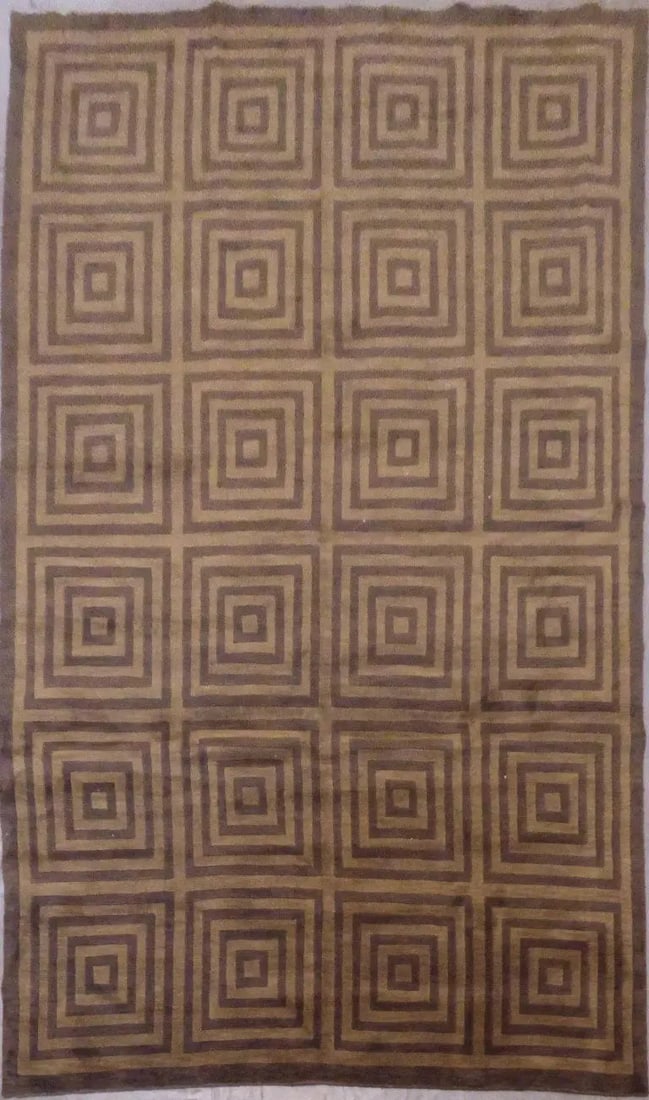 One Of The Kind Indian Modern Design Rug 8'0" X 11'0": ABC Rugs Kilims Collection Indian Agra Hand-Knotted Rug Made With Natural Wool 8'0 X 11'0 (Abcr03190) (Camel, Brown) Hand knotted and meticulously crafted by Indian artisans, this stunning Indian Hand