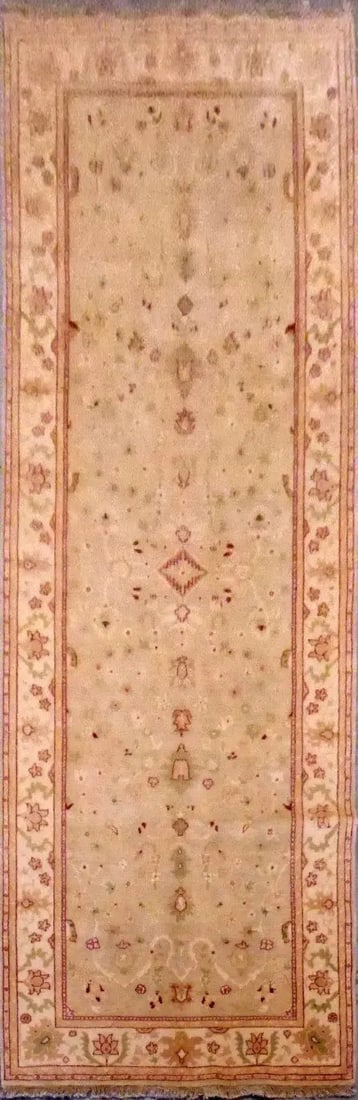 One Of The Kind Indian Hand-Knotted Rug 15'4" X 5'0'': ABC Rugs Kilims Collection Indian Agra Hand-Knotted Rug Made With Natural Wool & Cotton 15'4 X 5'0'' (Abc166748) (Rose) Hand knotted and meticulously crafted by Indian artisans, this stunning Indi
