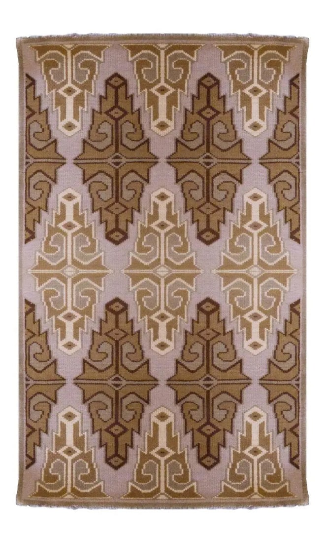 One Of The Kind Indian Modern Design Rug 6' X 3'11": ABC Rugs Kilims Collection Indian Hand-Knotted Rug Made With Natural Wool & Cotton 6' X 3'11 (Abc100264043) (Beige, Brown) Hand knotted and meticulously crafted by Indian artisans, this stunning I