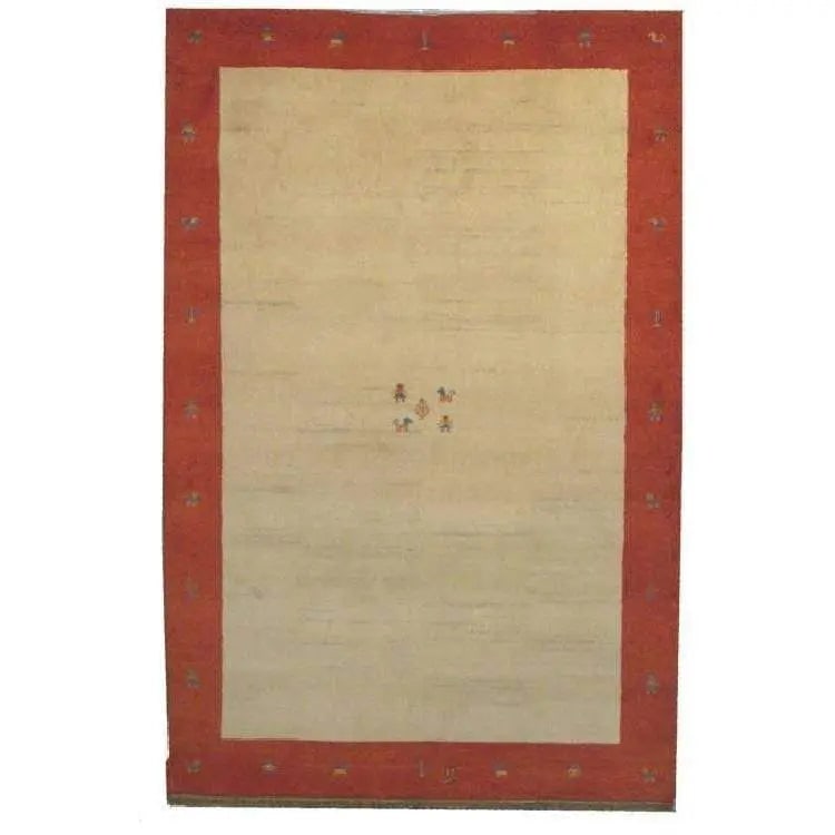 One Of The Kind Indian Hand-Knotted Gabbeh Rug 9'10" X 6'5": ABC Rugs Kilims Collection Home Collection Indo Nepal, India Style Oriental Hand-Knotted Rug With Natural Wool Area 9'10 X 6'5 Abcr02601 Hand knotted and meticulously crafted by Indian artisans, this 