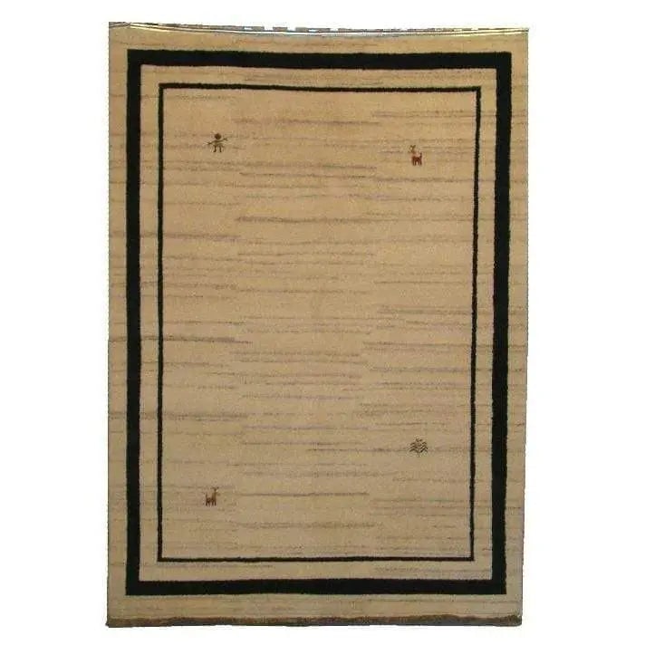 One Of The Kind Indian Hand-Knotted Gabbeh Rug 7'9" X 5'7": ABC Rugs Kilims Collection Home Collection Indo Nepal, India Style Oriental Hand-Knotted Rug With Natural Wool Area 7'9 X 5'7 Abcr02625 Hand knotted and meticulously crafted by Indian artisans, this s
