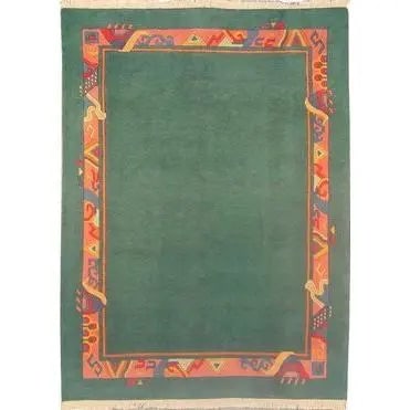 One Of The Kind Indian Hand-Knotted Gabbeh Rug 7'10" X 5'6": ABC Rugs Kilims Collection Home Collection Indo Nepal, India Style Oriental Hand-Knotted Rug With Natural Wool Area 7'10 X 5'6 Abcr02462 Hand knotted and meticulously crafted by Indian artisans, this 