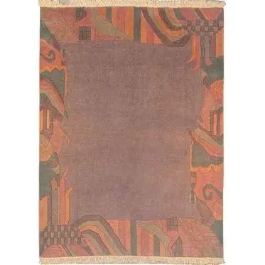 One Of The Kind Indian Hand-Knotted Gabbeh Rug 6'8" X 6'3": ABC Rugs Kilims Collection Home Collection Indo Nepal, India Style Oriental Hand-Knotted Rug With Natural Wool Area 6'8 X 6'3 (Abcr02457) (Rose) Hand knotted and meticulously crafted by Indian artisan