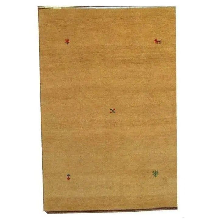 One Of The Kind Indian Hand-Knotted Gabbeh Rug 6'7" X 4'7": ABC Rugs Kilims Collection Home Collection Indo Nepal, India Style Oriental Hand-Knotted Rug With Natural Wool Area 6'7 X 4'7 Abcr02607 Hand knotted and meticulously crafted by Indian artisans, this s