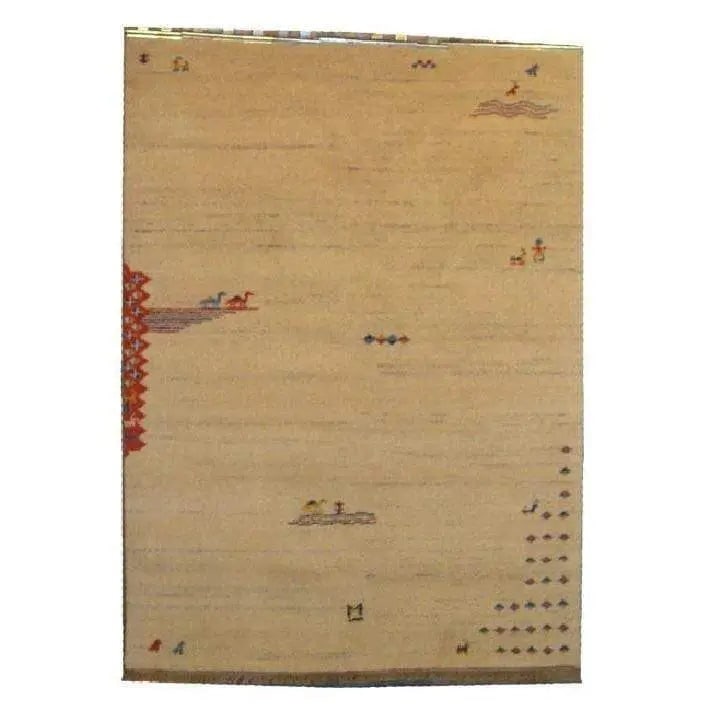 One Of The Kind Indian Hand-Knotted Gabbeh Rug 6'5" X 4'8": ABC Rugs Kilims Collection Home Collection Indo Nepal, India Style Oriental Hand-Knotted Rug With Natural Wool Area 6'5 X 4'8 Abcr02609 Hand knotted and meticulously crafted by Indian artisans, this s