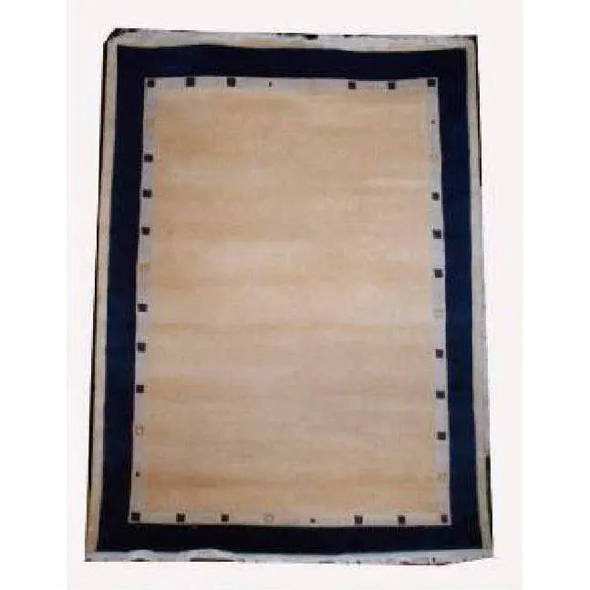 One Of The Kind Indian Hand-Knotted Gabbeh Rug 6'3" X 4'8": ABC Rugs Kilims Collection Home Collection Indo Nepal, India Style Oriental Hand-Knotted Rug With Natural Wool Area 6'3 X 4'8 (Abcr02295) (Cream, Blue) Hand knotted and meticulously crafted by Indian 