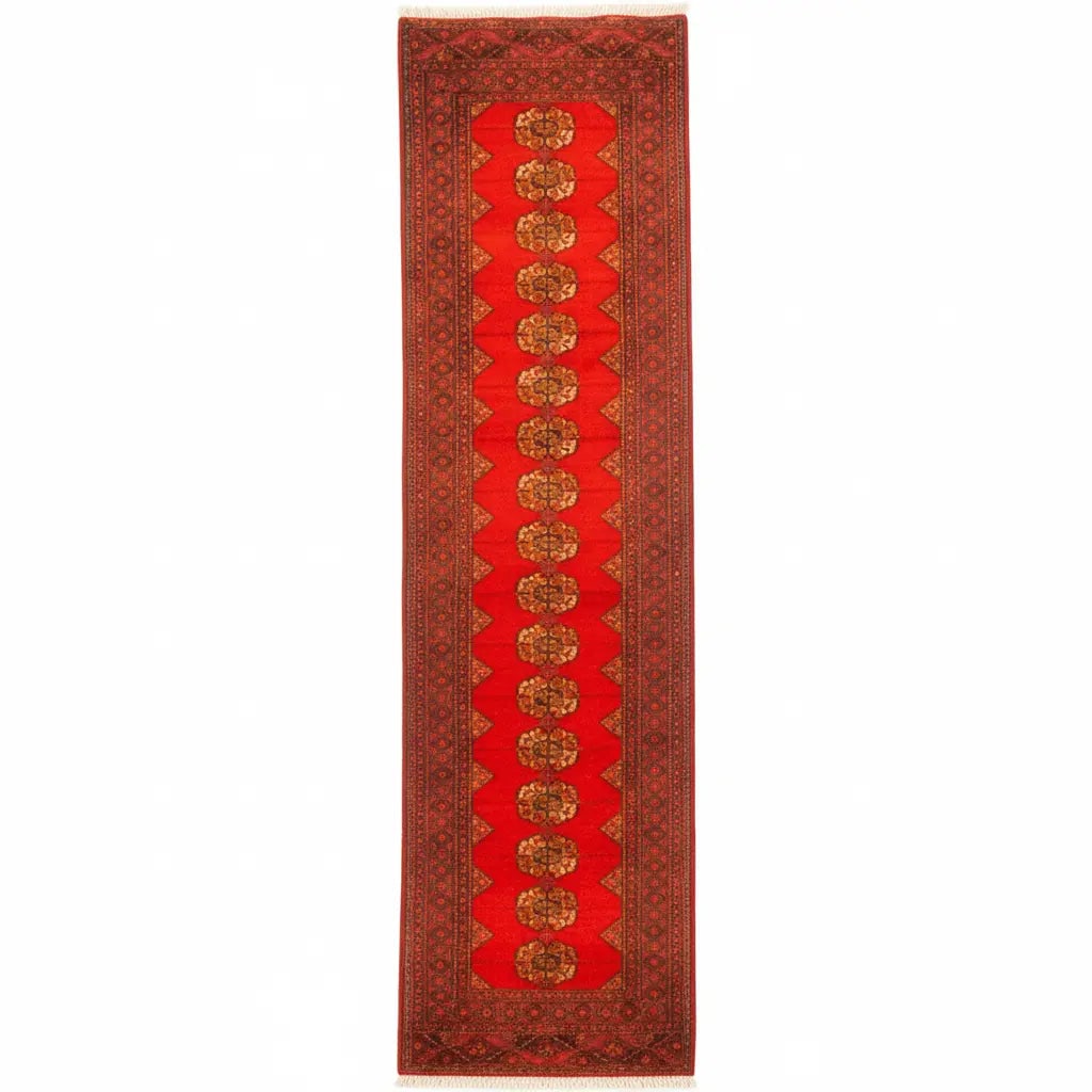 One Of The Kind Afghani Hand-Knotted Rug 10'11" x 2'9" Afg33: ABC Rugs Kilims Collection Afghani Style Oriental Hand-Knotted Rug With Natural Wool Area 10'11 X 2'9 (Abcr02166) (Red, Rust) Hand-knotted and meticulously crafted by Afghani artisans, this stunning A