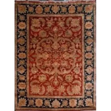 One Of The Kind Indian Hand-Knotted Rug 5'6" X 7'8": ABC Rugs Kilims Collection Home Collection Afghani Style Oriental Hand-Knotted Rug With Natural Wool Area 5'6 X 7'8 (Abcr02378) (Red, Brown, Black) Hand knotted and meticulously crafted by Indian arti