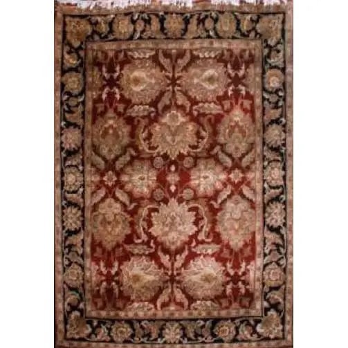 One Of The Kind Indian Hand-Knotted Rug 5'0" X 6'11": ABC Rugs Kilims Collection Home Collection Afghani Style Oriental Hand-Knotted Rug With Natural Wool Area 5'0 X 6'11 (Abcr02377) (Red, Brown, Black) Hand knotted and meticulously crafted by Indian art