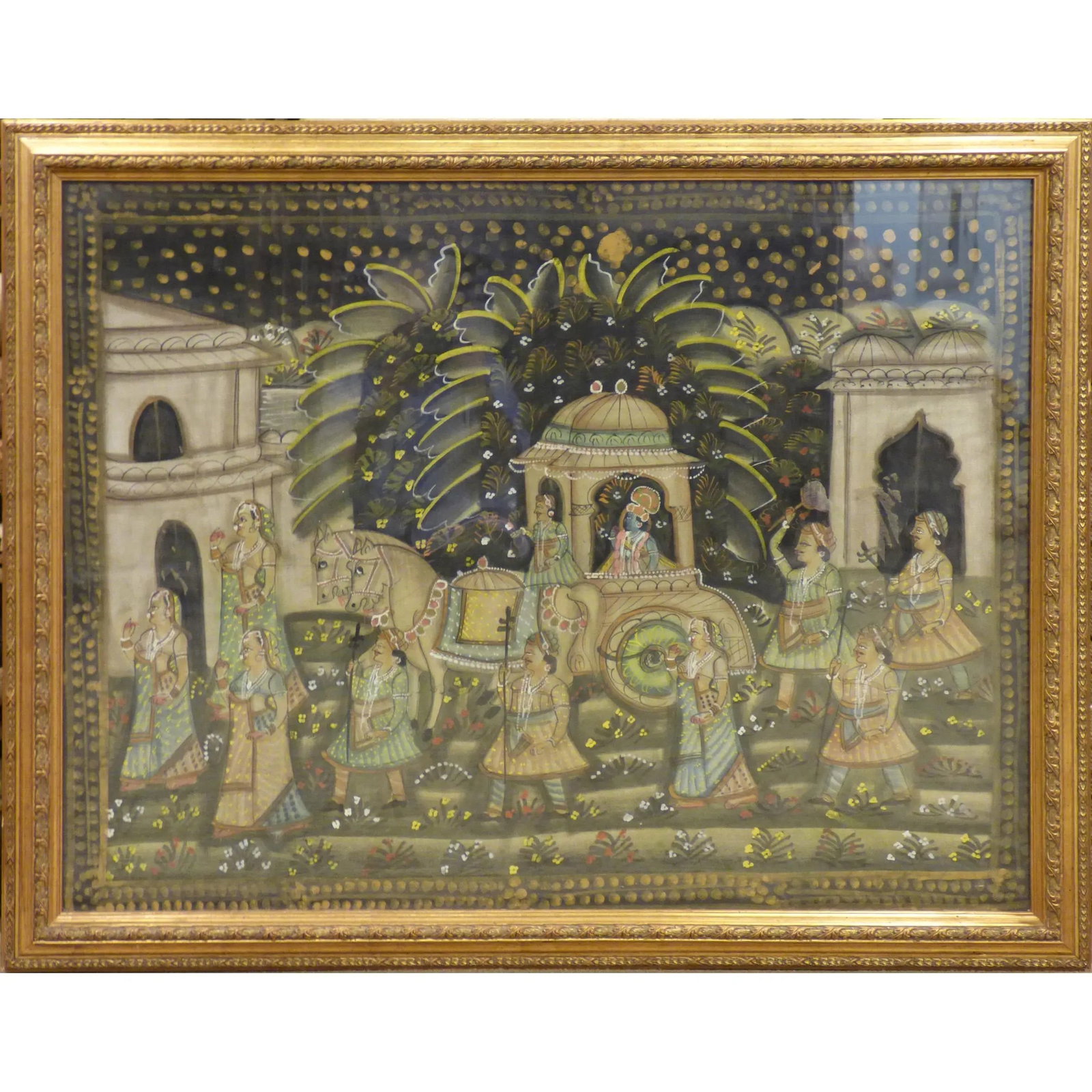 One Of The Kind High-Quality Traditional Fine Art Of Indian Painting On Silk 45" X 35" Abcp-25: ABC Rugs Kilims Collection High-Quality Traditional Fine Art Of Indian Painting On Silk 45 X 35 Abcp-25 ABCP-25 High-Quality Traditional Fine Art of Indian Painting on Silk. ABC Rugs Kilims Kilims is 