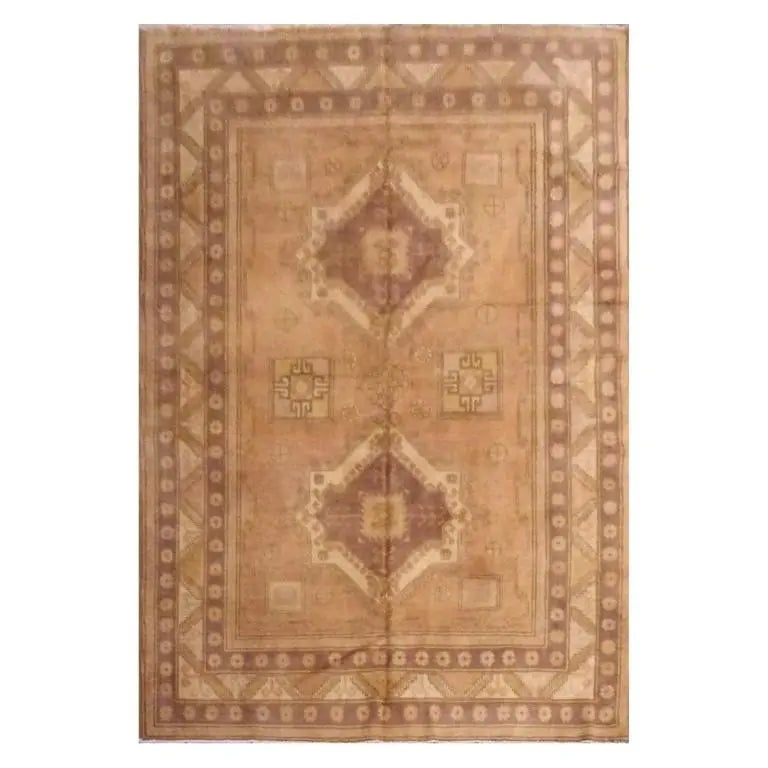 Hand Knotted One Of The Kind Peshawar And Khotan Rug 5'6" x 7'10" Pes_Kho_275: ABC Rugs Kilims Collection Hand-Knotted Rug Made With Natural Wool And Cotton 5'6'' X 7'10'' (Abc157567) (Camel, Brown) Hand knotted and meticulously crafted by Afghan artisans, this stunning Afghani 
