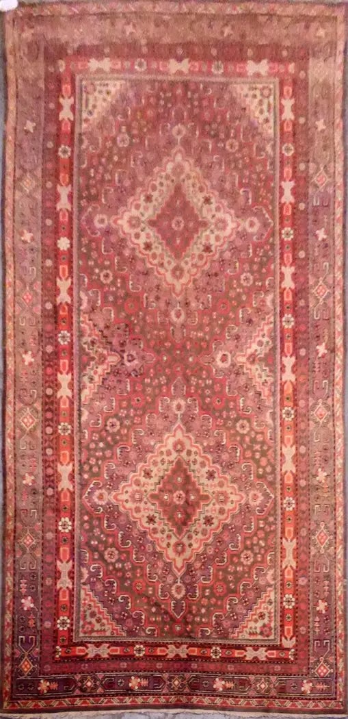 Hand Knotted One Of The Kind Peshawar And Khotan Rug 13'4" x 6'5" Pes_Kho_277: ABC Rugs Kilims Collection East-Turkestan Samarkund Hand-Knotted Khotan Natural Wool Rug 13'4'' X 6'5'' (Abc2389349) (Red, Brown) Hand knotted and meticulously crafted by Afghan artisans, this stunnin
