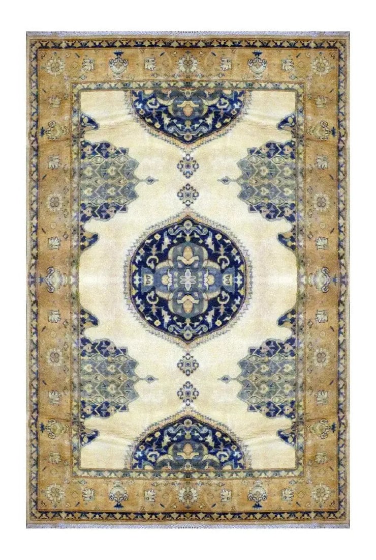 Hand Knotted One Of The Kind Peshawar And Khotan Rug 8'3" x 5'7" Pes_Kho_287 (1 of 1)