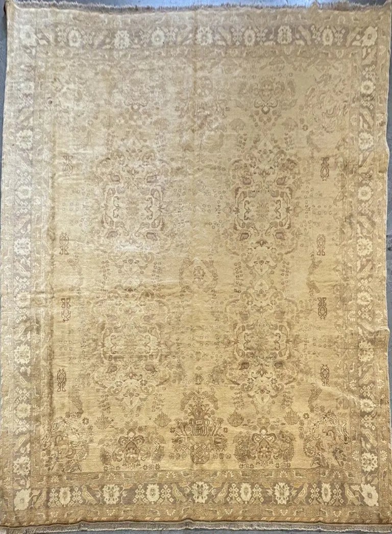 Hand Knotted One Of The Kind Peshawar And Khotan Rug 8'1" x 10'0" Pes_Kho_292: ABC Rugs Kilims Collection Afghani Traditional Style Hand-Knotted Natural Wool Rug 8'1'' X 10'0'' (Abcr0020148) (Rr10106) (Camel, Brown) Hand knotted and meticulously crafted by Afghan artisans, this 