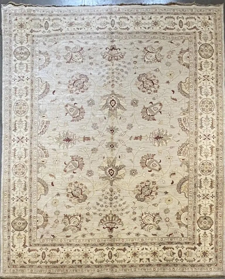 Hand Knotted One Of The Kind Peshawar And Khotan Rug 7'11" x 10'9" Pes_Kho_293: ABC Rugs Kilims Collection Afghani Traditional Style Hand-Knotted Natural Wool Rug 7'11'' X 10'9'' (Abcr003314) (Rr10130) (Camel, Brown) Hand knotted and meticulously crafted by Afghan artisans, this 