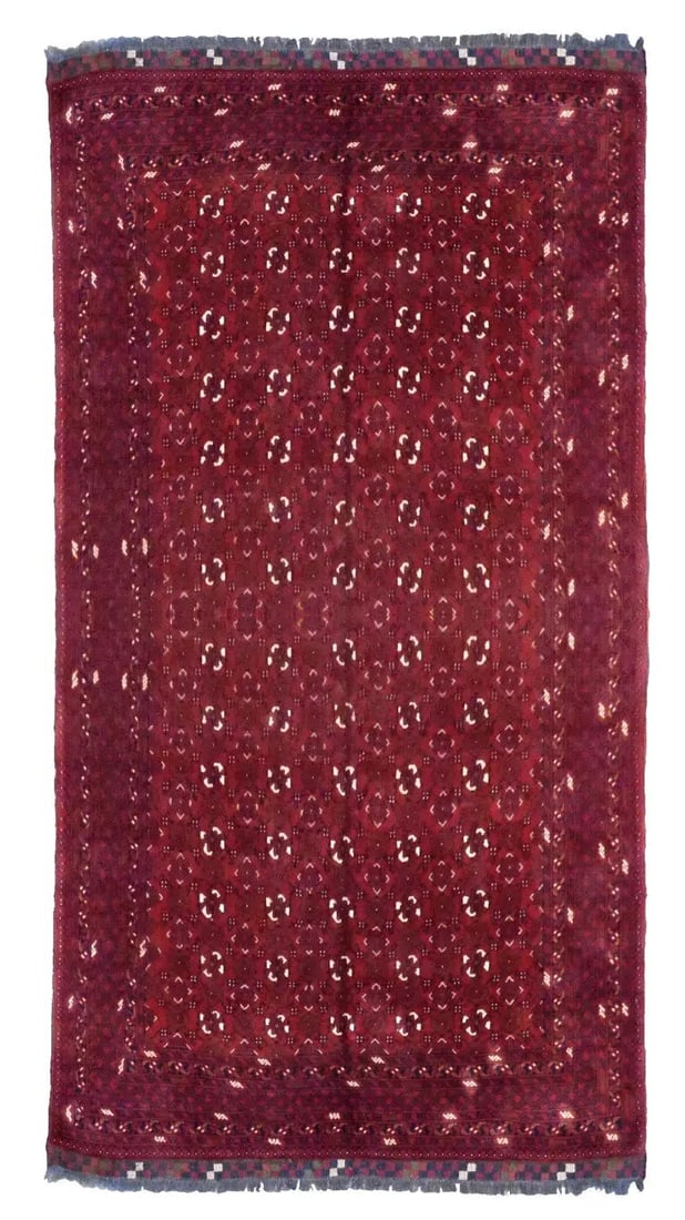 One Of The Kind Afghani Hand-Knotted Rug 6' x 9' Afg43: ABC Rugs Kilims Collection Afghani Torkman Hand-Knotted Rug Made With Natural Wool & Cotton 6' X 9' (Abc1265042) (Red) Hand knotted and meticulously crafted by Afghan artisans, this stunning Afgha