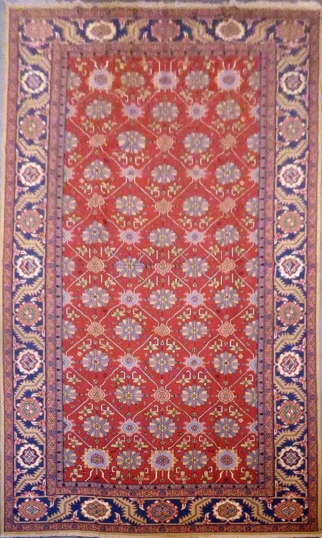 Hand Knotted One Of The Kind Peshawar And Khotan Rug 9'6" x 16'0" Pes_Kho_297: ABC Rugs Kilims Collection Afghani Sumak Hand-Knotted Rug Made With Natural Wool And Cotton 9'6'' X 16'0'' (Abc5022) (Red, Blue) Hand knotted and meticulously crafted by Afghan artisans, this stunning