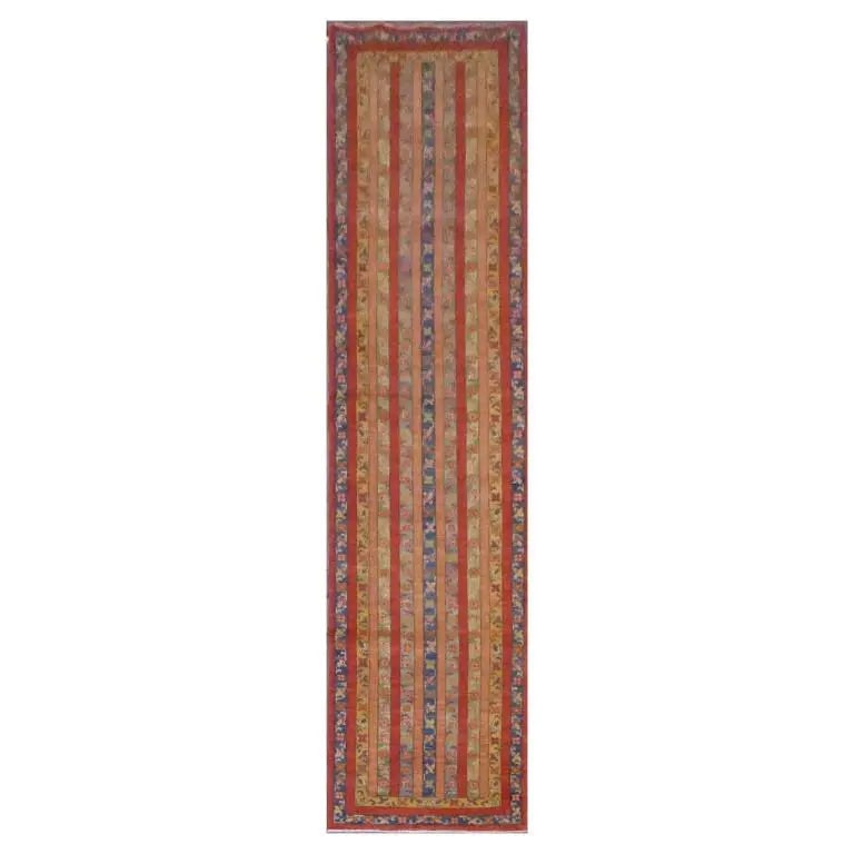 Hand Knotted One Of The Kind Peshawar And Khotan Rug 12'5" x 2'8" Pes_Kho_304: ABC Rugs Kilims Collection Afghani Style Hand-Knotted Natural Wool Rug For Indoor Area 12'5'' X 2'8'' (Abcr0020761) (Gr10106) (Red, Blue, Camel) Hand knotted and meticulously crafted by Afghan artisan