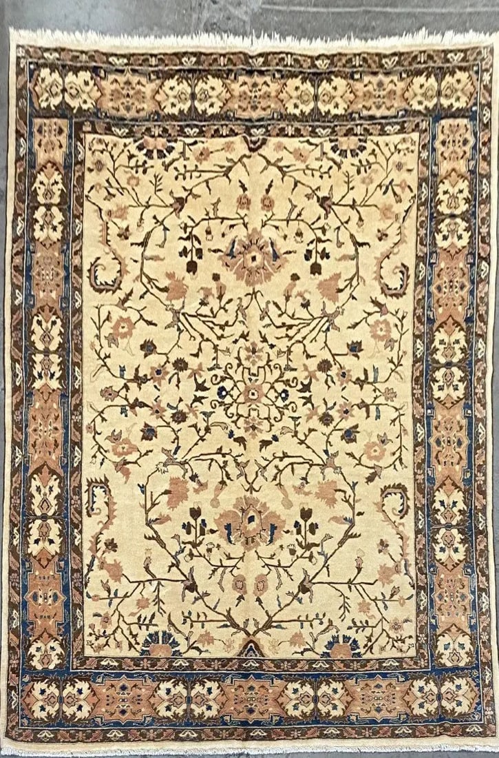 Hand Knotted One Of The Kind Peshawar And Khotan Rug 11'9" x 8'8' Pes_Kho_323: ABC Rugs Kilims Collection Afghani Oushak Hand-Knotted Rug Made With Natural 100% Wool 11'9'' X 8'8' (Abc0020143) (Cream, Brown) Hand knotted and meticulously crafted by Afghan artisans, this stunning