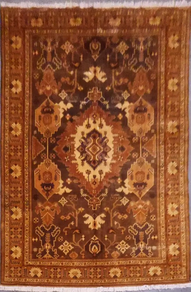 Hand Knotted One Of The Kind Peshawar And Khotan Rug 12'8" x 8'4" Pes_Kho_326: ABC Rugs Kilims Collection Afghani Oushak Hand-Knotted Natural Wool Rug 12'8'' X 8'4'' (Abcr06011) (Camel, Brown) Hand knotted and meticulously crafted by Afghan artisans, this stunning Afghani Rug Ha