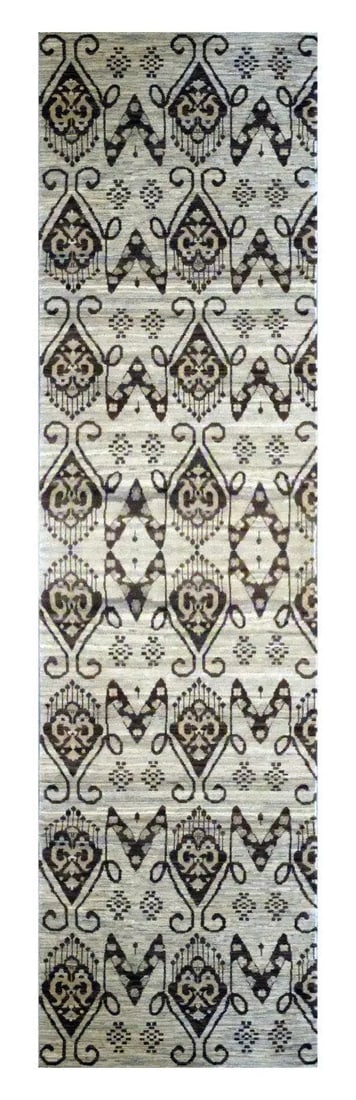 Hand Knotted One Of The Kind Peshawar And Khotan Rug 15'10 x 3'3" Pes_Kho_330: ABC Rugs Kilims Collection Afghani Modern Hand-Knotted Rug Made With Natural Wool & Cotton 15'10 X 3'3 (Abc 0) (Beige, Brown) Hand knotted and meticulously crafted by Afghan artisans, this stunnin