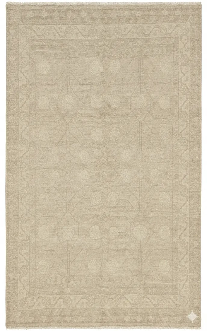 Hand Knotted One Of The Kind Peshawar And Khotan Rug 10'0" x 8'0" Pes_Kho_337: ABC Rugs Kilims Collection Afghani Khotan Traditional Style Hand-Knotted Natural Wool And Cotton Rug 10'0'' X 8'0 (Abcr04103) (Rr10182) (Beige) Hand knotted and meticulously crafted by Afghan artisans